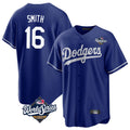 Kdoa LA.Dodgers #16 Will Smith Player Royal World Series Game Stitched Jerseys