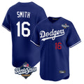 Kdoa LA.Dodgers #16 Will Smith Player Royal World Series Limited Home Stitched Jerseys