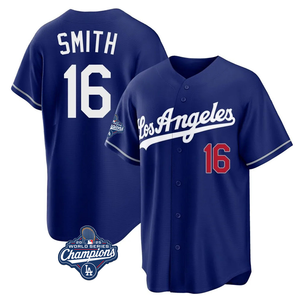 Kdoa LA.Dodgers #16 Will Smith Player Royal World Series Meet Game Home Stitched Jerseys