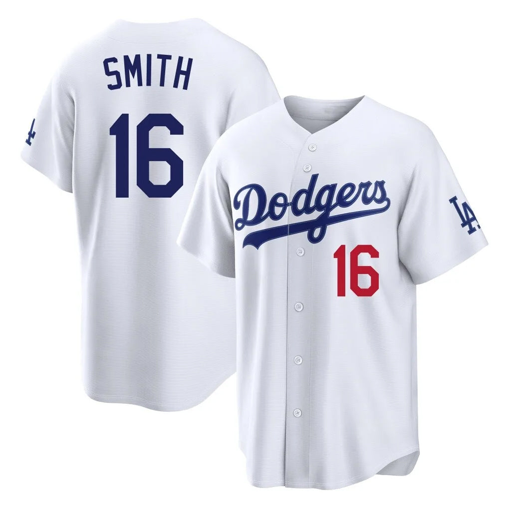 Kdoa LA.Dodgers #16 Will Smith Player White Home Game Stitched Jerseys
