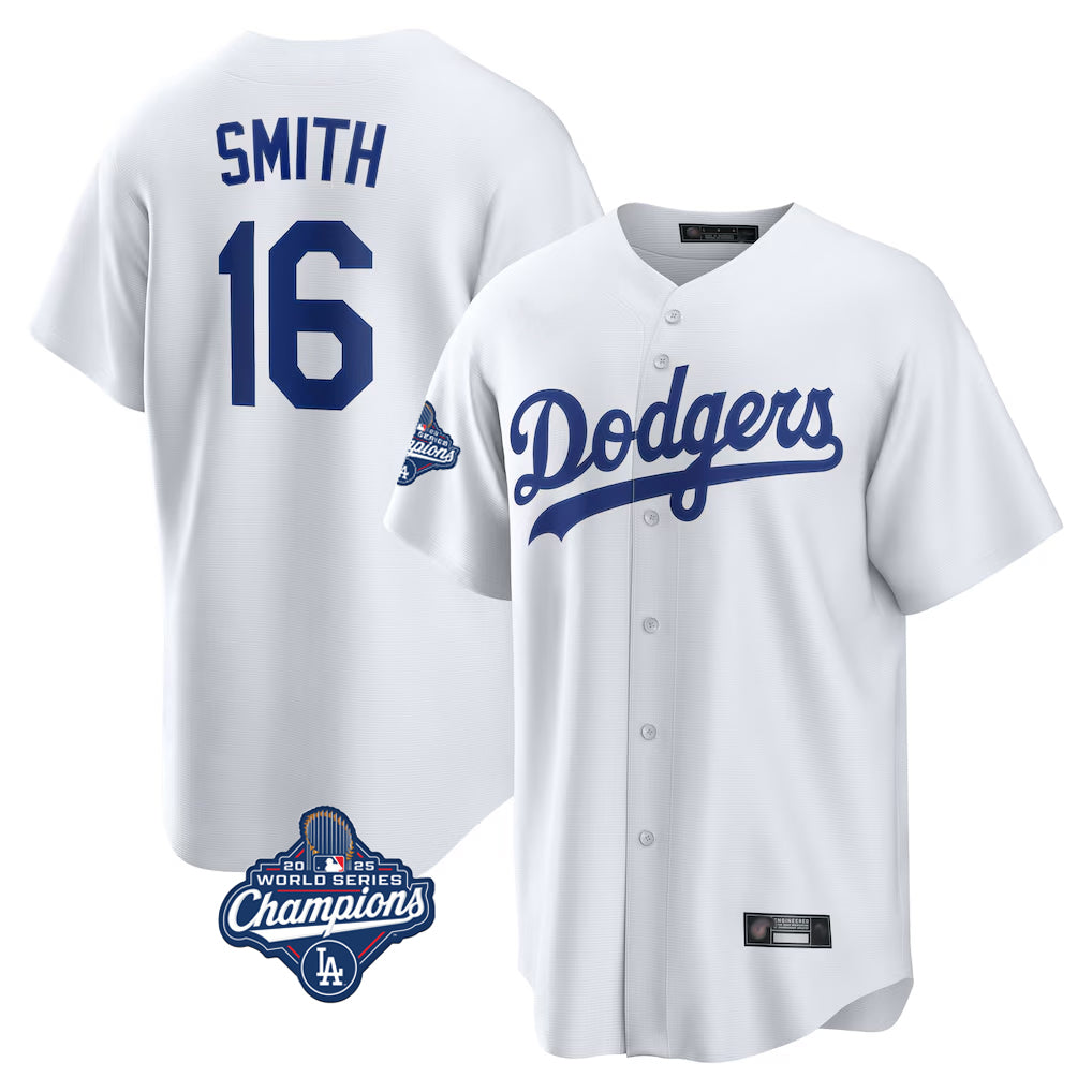 Kdoa LA.Dodgers #16 Will Smith Player White World Series Meet Game Home Stitched Jerseys