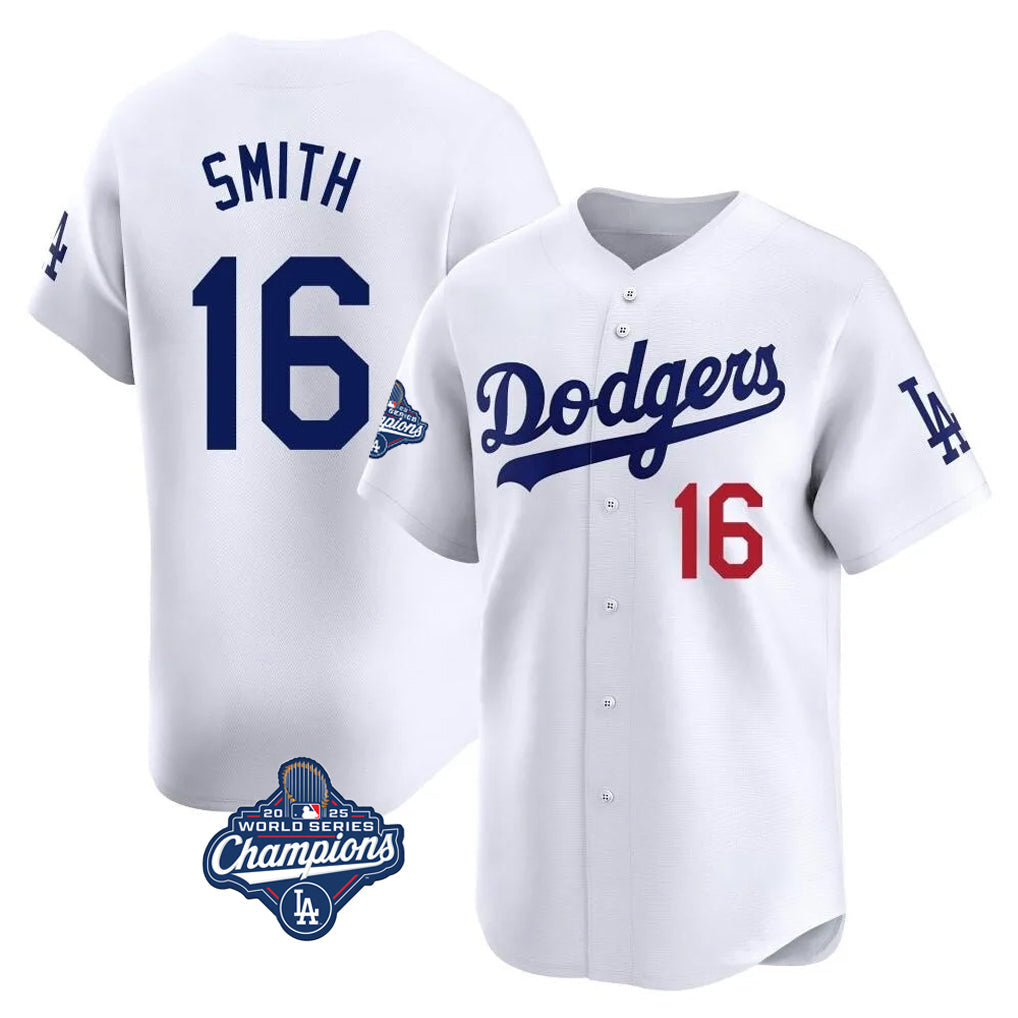 Kdoa LA.Dodgers #16 Will Smith Player White World Series Meet Limited Home Stitched Jerseys