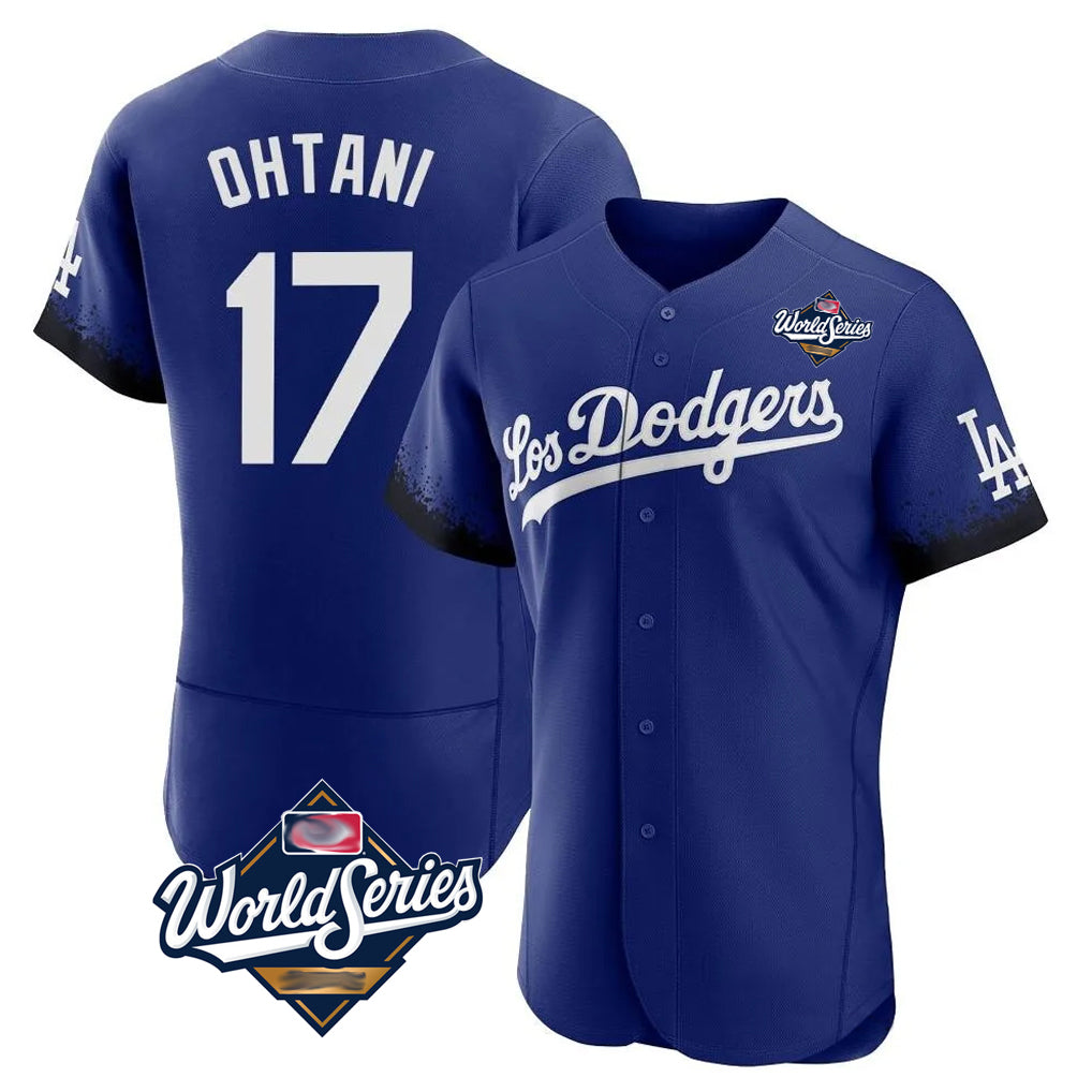 Kdoa LA.Dodgers #17 Shohei Ohtani Player Royal World Series City Connect Elite Home Stitched Jerseys
