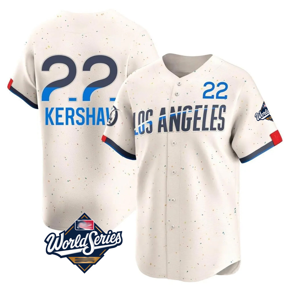 Kdoa LA.Dodgers #22 Clayton Kershaw Player Cream World Series City Connect Limited Home Stitched Jerseys
