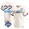 Kdoa LA.Dodgers #22 Clayton Kershaw Player Cream World Series Meet City Connect Limited Home Stitched Jerseys