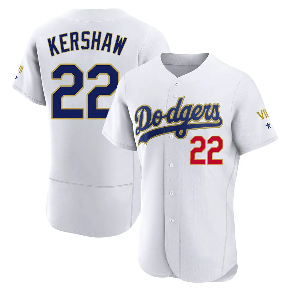 Kdoa LA.Dodgers #22 Clayton Kershaw Player Gold White 2026 Collection Stadium Limited Elite Stitched Jerseys