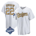 Kdoa LA.Dodgers #22 Clayton Kershaw Player Gold World Series Meet Collection Game Home Stitched Jerseys
