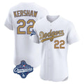 Kdoa LA.Dodgers #22 Clayton Kershaw Player Gold World Series Meet Limited Elite Home Stitched Jerseys