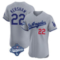 Kdoa LA.Dodgers #22 Clayton Kershaw Player Gray World Series Meet Limited Elite Home Stitched Jerseys