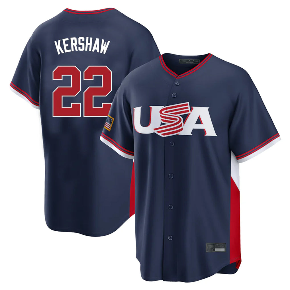 Kdoa LA.Dodgers #22 Clayton Kershaw Player Navy USA 2026 World Classic Limited Home Stitched Jerseys