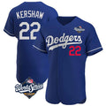 Kdoa LA.Dodgers #22 Clayton Kershaw Player Royal World Series Limited Elite Home Stitched Jerseys