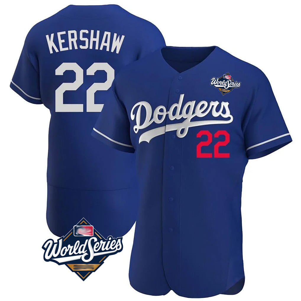 Kdoa LA.Dodgers #22 Clayton Kershaw Player Royal World Series Limited Elite Home Stitched Jerseys