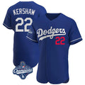 Kdoa LA.Dodgers #22 Clayton Kershaw Player Royal World Series Meet Limited Elite Home Stitched Jerseys