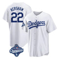 Kdoa LA.Dodgers #22 Clayton Kershaw Player White World Series Meet Game Home Stitched Jerseys