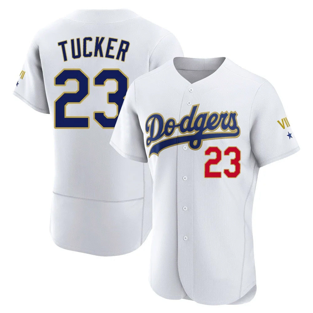 Kdoa LA.Dodgers #23 Kyle Tucker Player Gold White 2026 Collection Stadium Limited Elite Stitched Jerseys