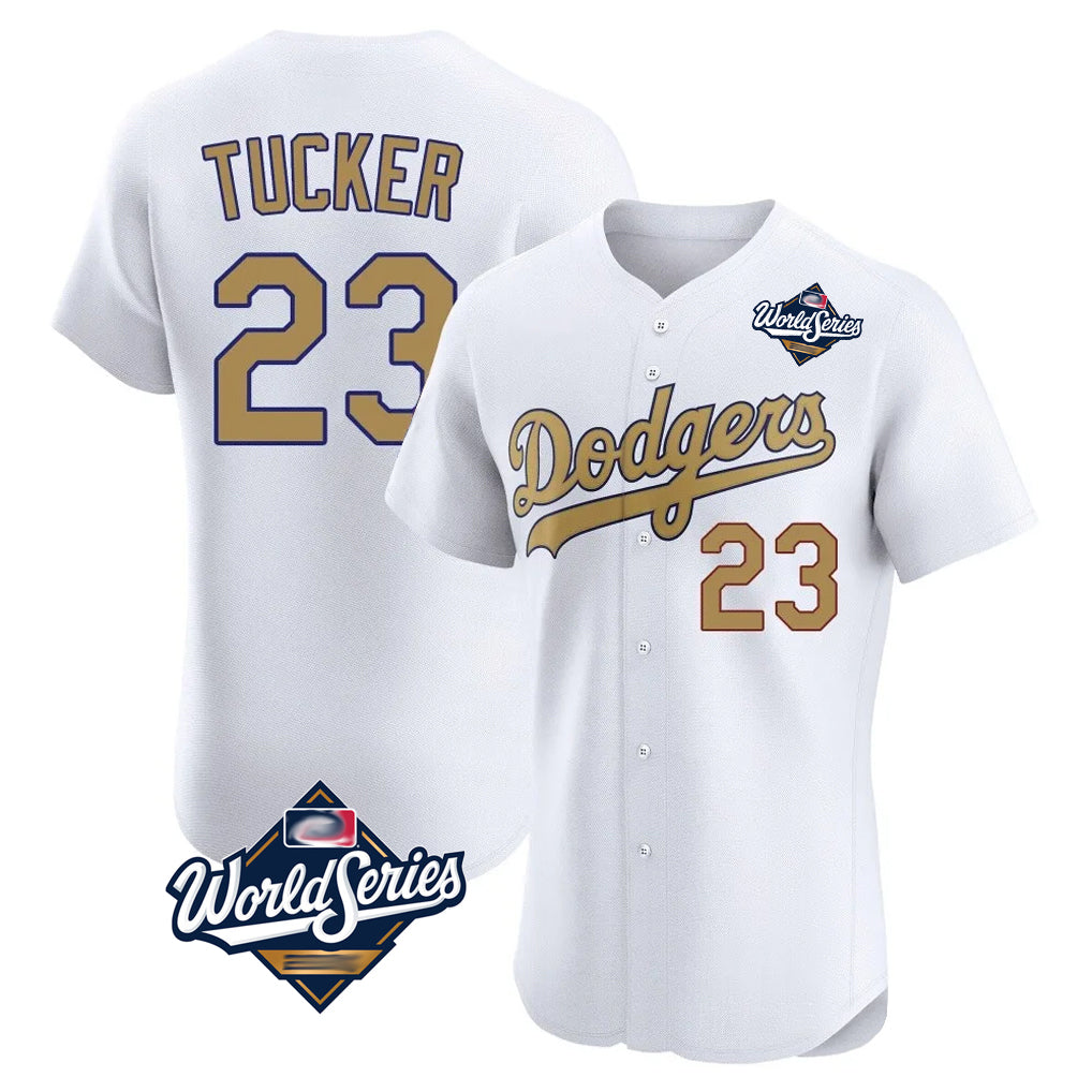 Kdoa LA.Dodgers #23 Kyle Tucker Player Gold World Series Limited Elite Home Stitched Jerseys
