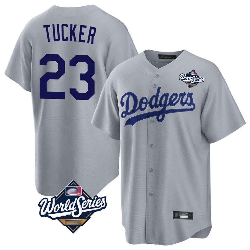 Kdoa LA.Dodgers #23 Kyle Tucker Player Gray World Series Game Stitched Jerseys