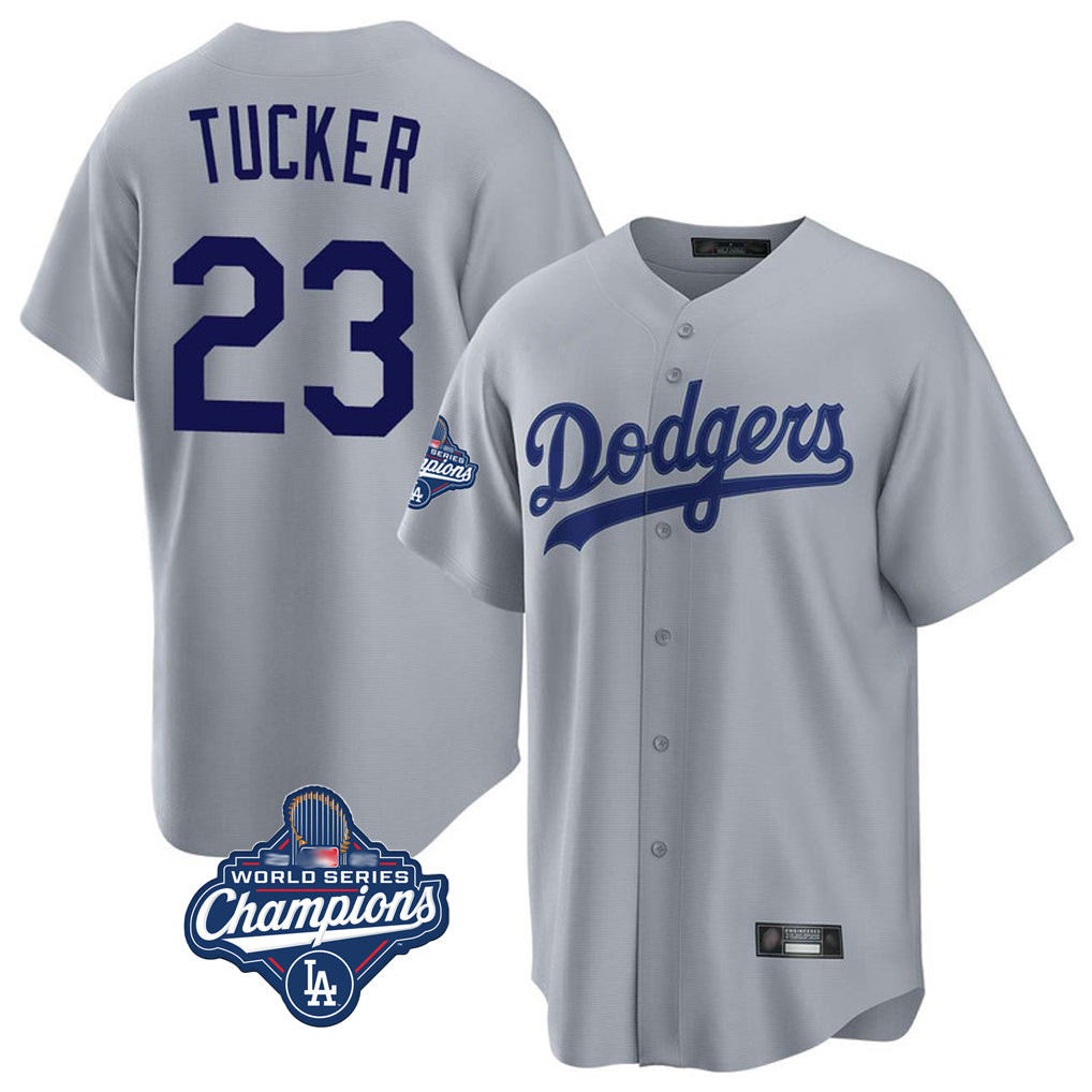 Kdoa LA.Dodgers #23 Kyle Tucker Player Gray World Series Meet Game Stitched Jerseys