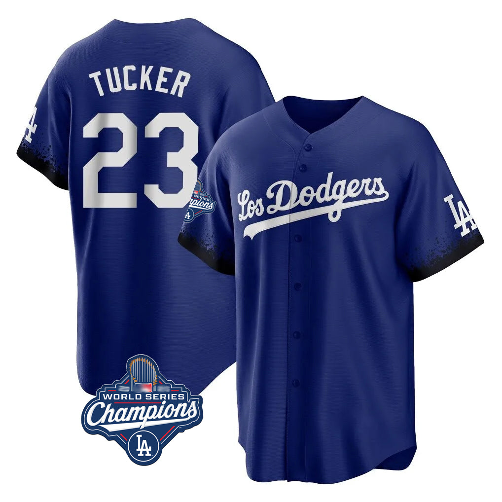 Kdoa LA.Dodgers #23 Kyle Tucker Player Royal World Series Meet City Connect Home Game Stitched Jerseys