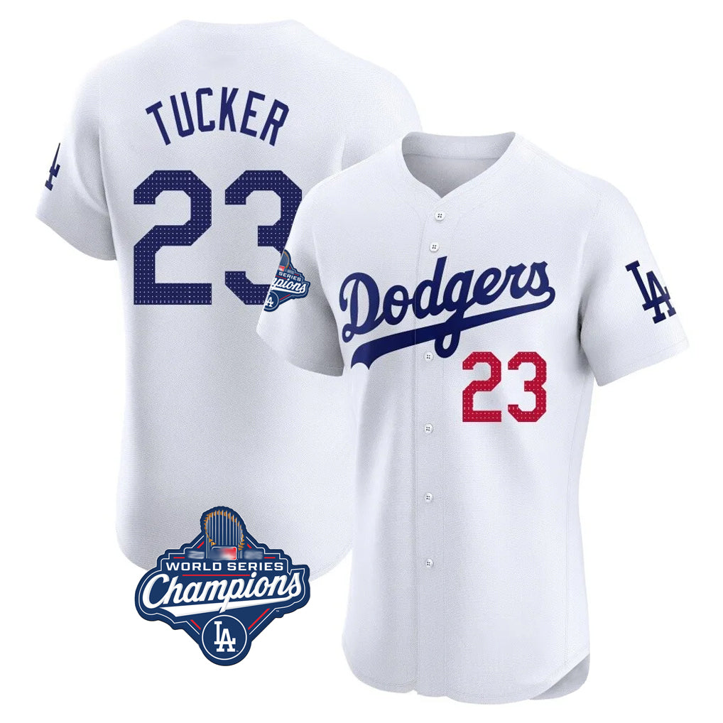Kdoa LA.Dodgers #23 Kyle Tucker Player White World Series Meet  Limited Elite Home Stitched Jerseys
