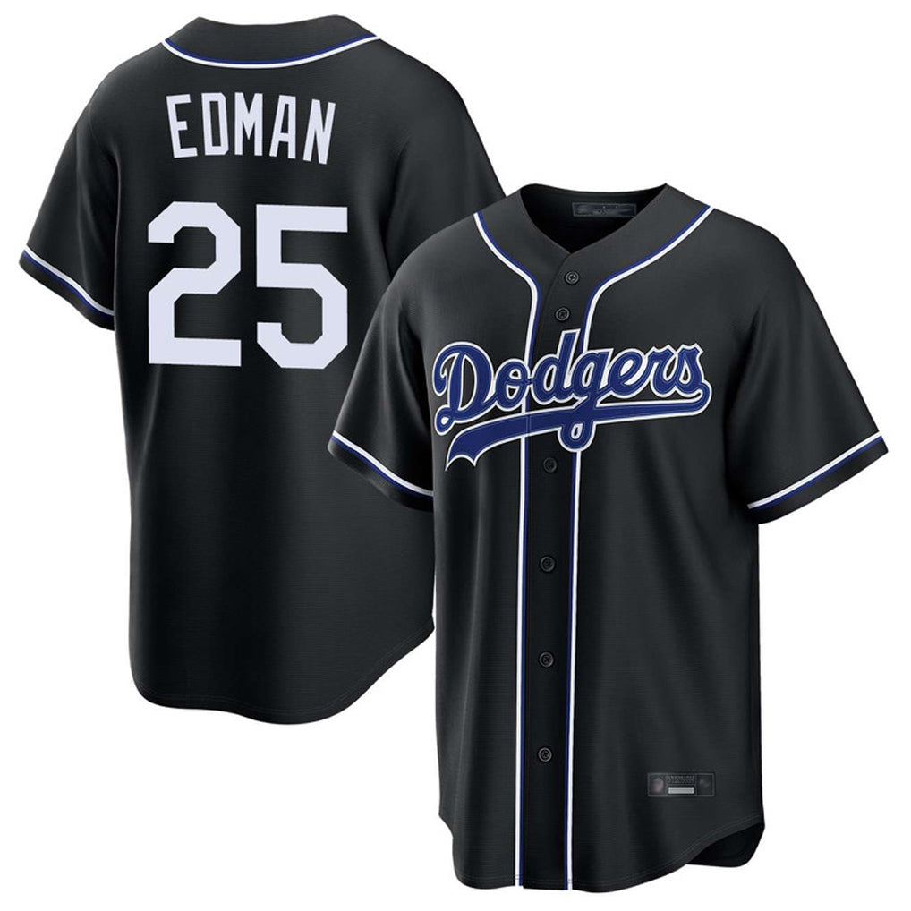 Kdoa LA.Dodgers #25 Tommy Edman Player Black Carbon Limited Home Stitched Jerseys