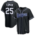 Kdoa LA.Dodgers #25 Tommy Edman Player Black Carbon Limited Home Stitched Jerseys