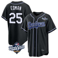 Kdoa LA.Dodgers #25 Tommy Edman Player Black World Series Carbon Limited Home Stitched Jerseys