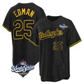 Kdoa LA.Dodgers #25 Tommy Edman Player Black World Series Snake Skin City Game Home Stitched Jerseys