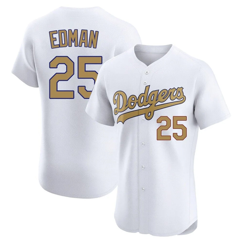 Kdoa LA.Dodgers #25 Tommy Edman Player Gold Limited Elite Home Stitched Jerseys