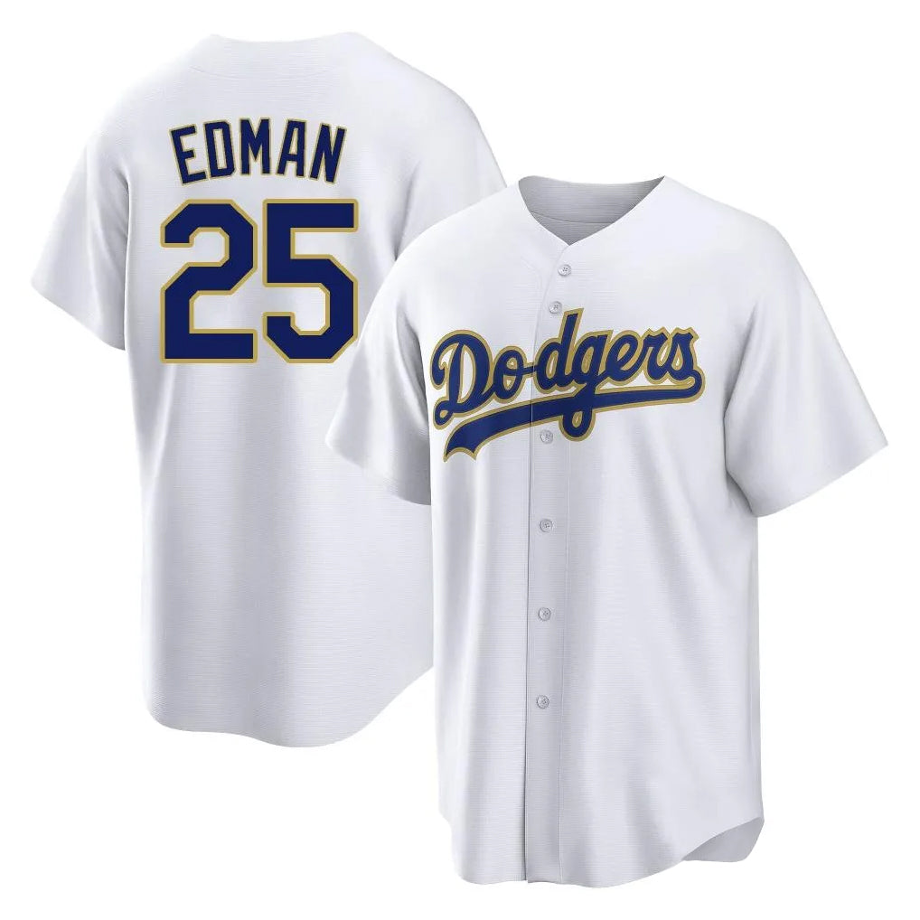 Kdoa LA.Dodgers #25 Tommy Edman Player Gold White 2026 Collection Stadium Game Stitched Jerseys