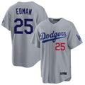 Kdoa LA.Dodgers #25 Tommy Edman Player Gray Game Home Stitched Jerseys