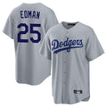 Kdoa LA.Dodgers #25 Tommy Edman Player Gray Game Stitched Jerseys