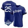 Kdoa LA.Dodgers #25 Tommy Edman Player Royal World Series Meet City Connect Elite Home Stitched Jerseys