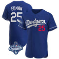 Kdoa LA.Dodgers #25 Tommy Edman Player Royal World Series Meet Limited Elite Home Stitched Jerseys