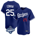 Kdoa LA.Dodgers #25 Tommy Edman Player Royal World Series Meet Limited Home Stitched Jerseys