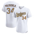 Kdoa LA.Dodgers #34 Fernando Valenzuela Player Gold Limited Elite Home Stitched Jerseys