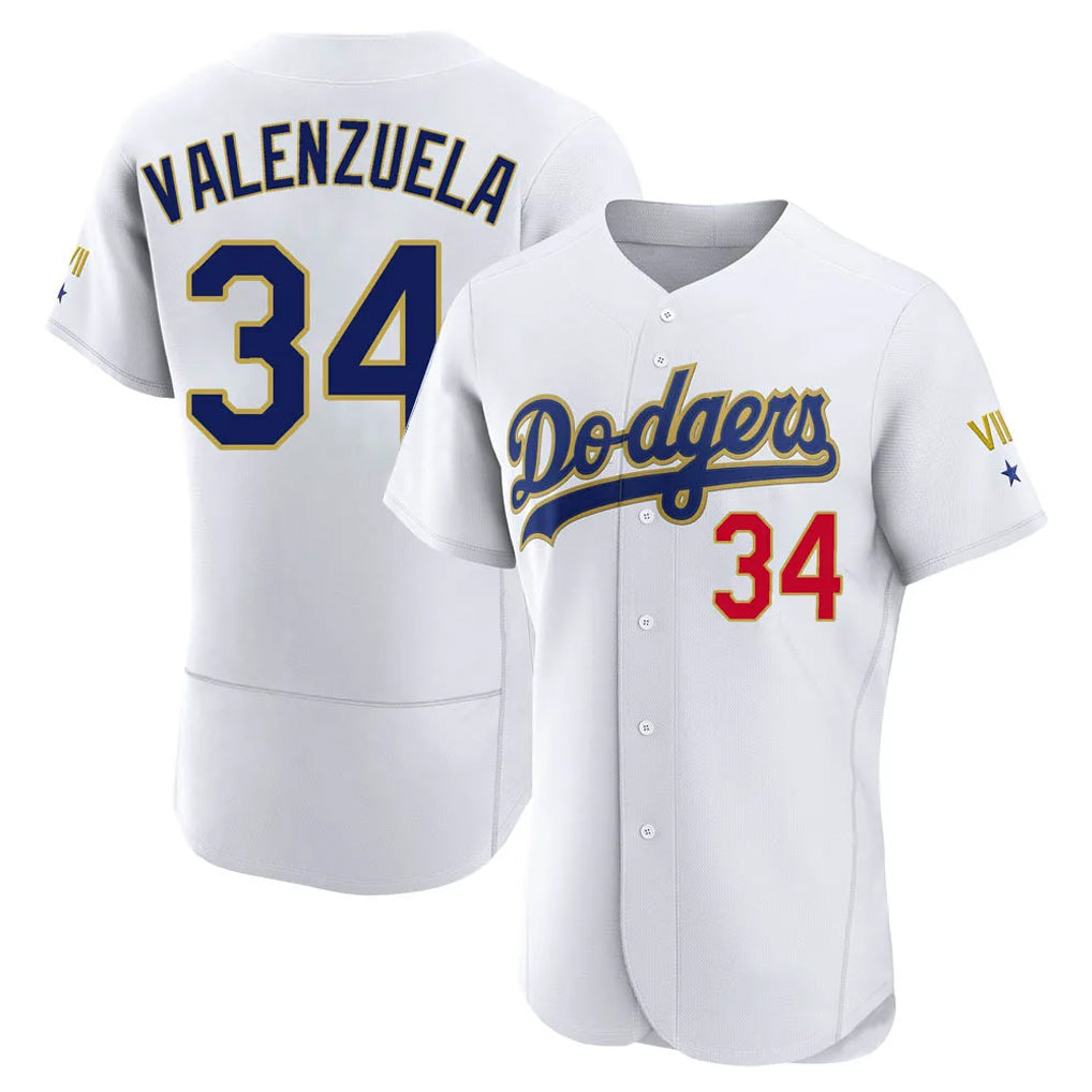 Kdoa LA.Dodgers #34 Fernando Valenzuela Player Gold White 2026 Collection Stadium Limited Elite Stitched Jerseys