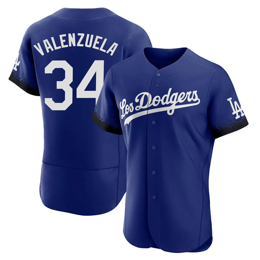 Kdoa LA.Dodgers #34 Fernando Valenzuela Player Royal City Connect Elite Home Stitched Jerseys