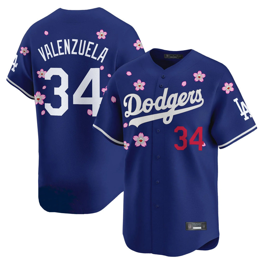 Kdoa LA.Dodgers #34 Fernando Valenzuela Player Royal Tokyo Series Vapor Premier Limited Stitched Jerseys