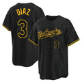 Kdoa LA.Dodgers #3 Edwin D¡§aaz Player Black Gold Limited Home Stitched Jerseys