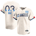Kdoa LA.Dodgers #3 Edwin D¡§aaz Player Cream City Connect Limited Home Stitched Jerseys
