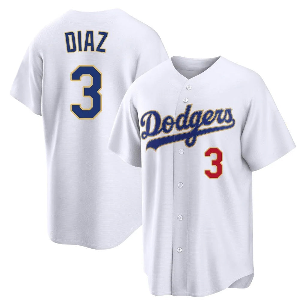 Kdoa LA.Dodgers #3 Edwin D¡§aaz Player Gold White 2026 Collection Stadium Limited Stitched Jerseys
