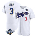 Kdoa LA.Dodgers #3 Edwin D¡§aaz Player Gold White World Series 2026 Collection Stadium Limited Elite Stitched Jerseys