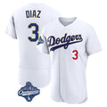Kdoa LA.Dodgers #3 Edwin D¡§aaz Player Gold White World Series Meet 2026 Collection Stadium Limited Elite Stitched Jerseys