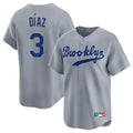 Kdoa LA.Dodgers #3 Edwin D¡§aaz Player Gray Game Limited Home Stitched Jerseys