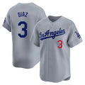 Kdoa LA.Dodgers #3 Edwin D¡§aaz Player Gray Limited Home Stitched Jerseys