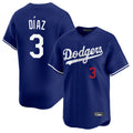 Kdoa LA.Dodgers #3 Edwin D¡§aaz Player Royal Limited Home Stitched Jerseys