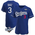 Kdoa LA.Dodgers #3 Edwin D¡§aaz Player Royal World Series Limited Elite Home Stitched Jerseys