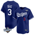 Kdoa LA.Dodgers #3 Edwin D¡§aaz Player Royal World Series Limited Home Stitched Jerseys