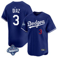 Kdoa LA.Dodgers #3 Edwin D¡§aaz Player Royal World Series Meet Limited Home Stitched Jerseys